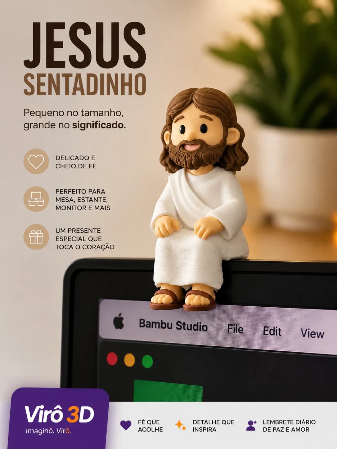 Mini Jesus sentado - versão 4 cm