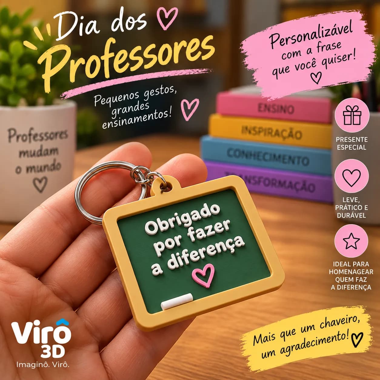 Chaveiro Lousa Personalizável